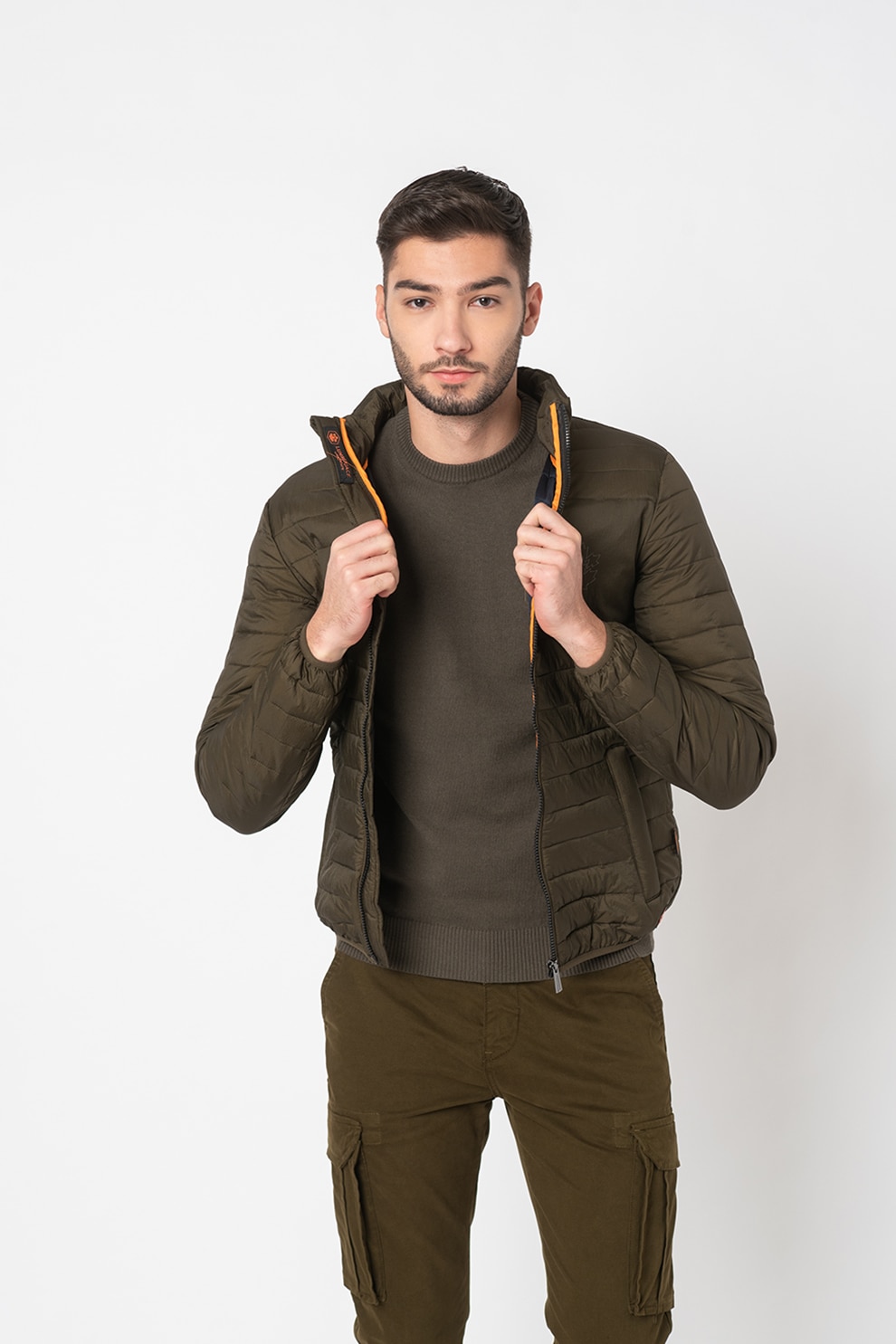 Lumberjack, Jacheta usoara cu logo Ready, Verde militar
