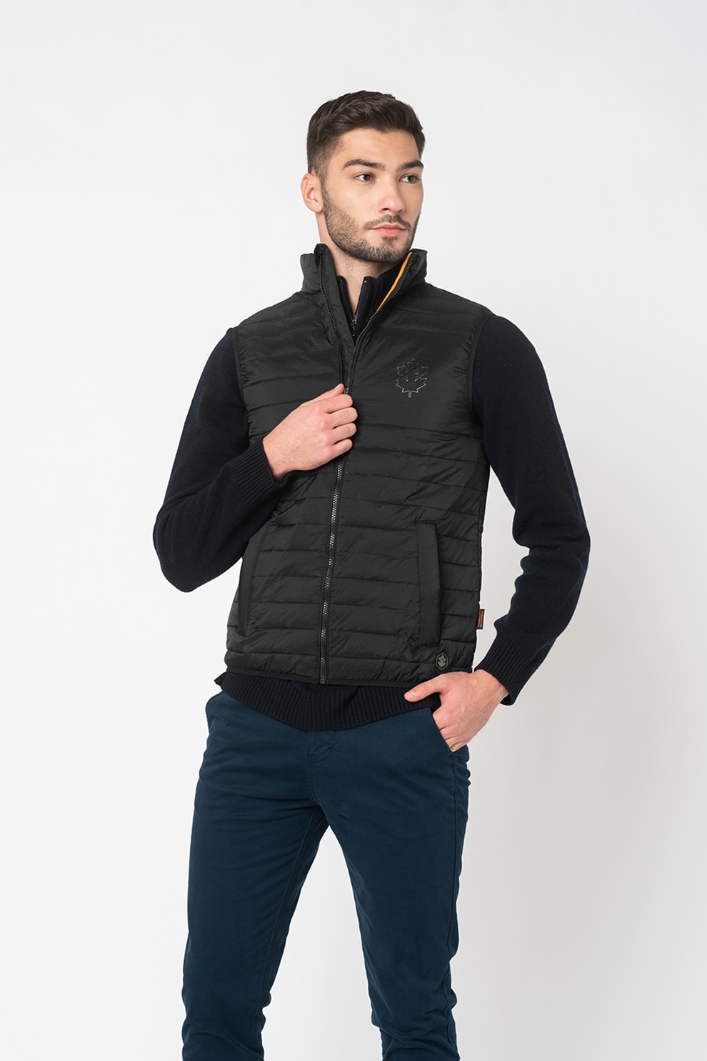 Lumberjack, Vesta matlasata cu logo Ready, Negru