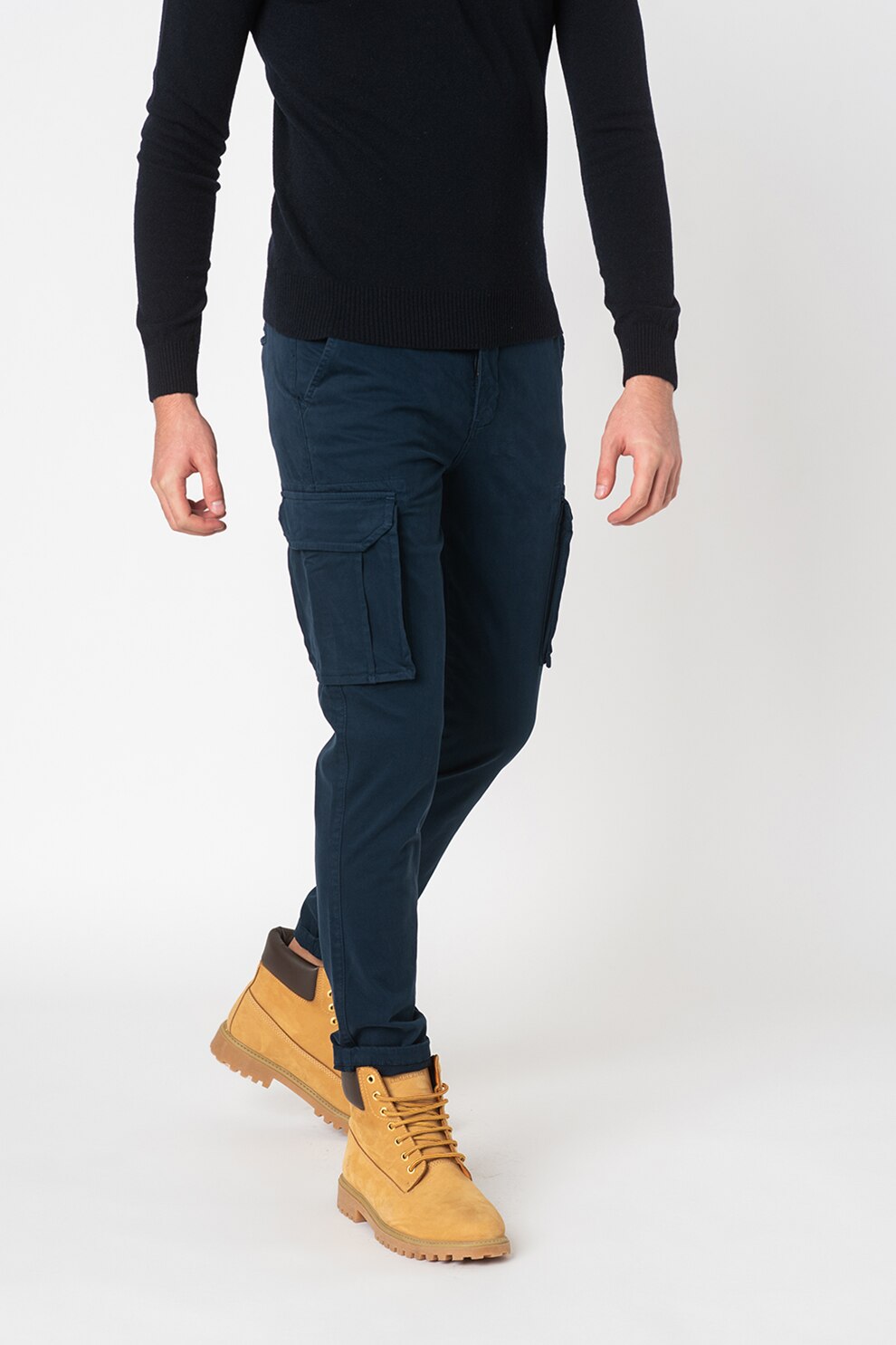 Lumberjack, Pantaloni cargo din amestec de bumbac, Bleumarin