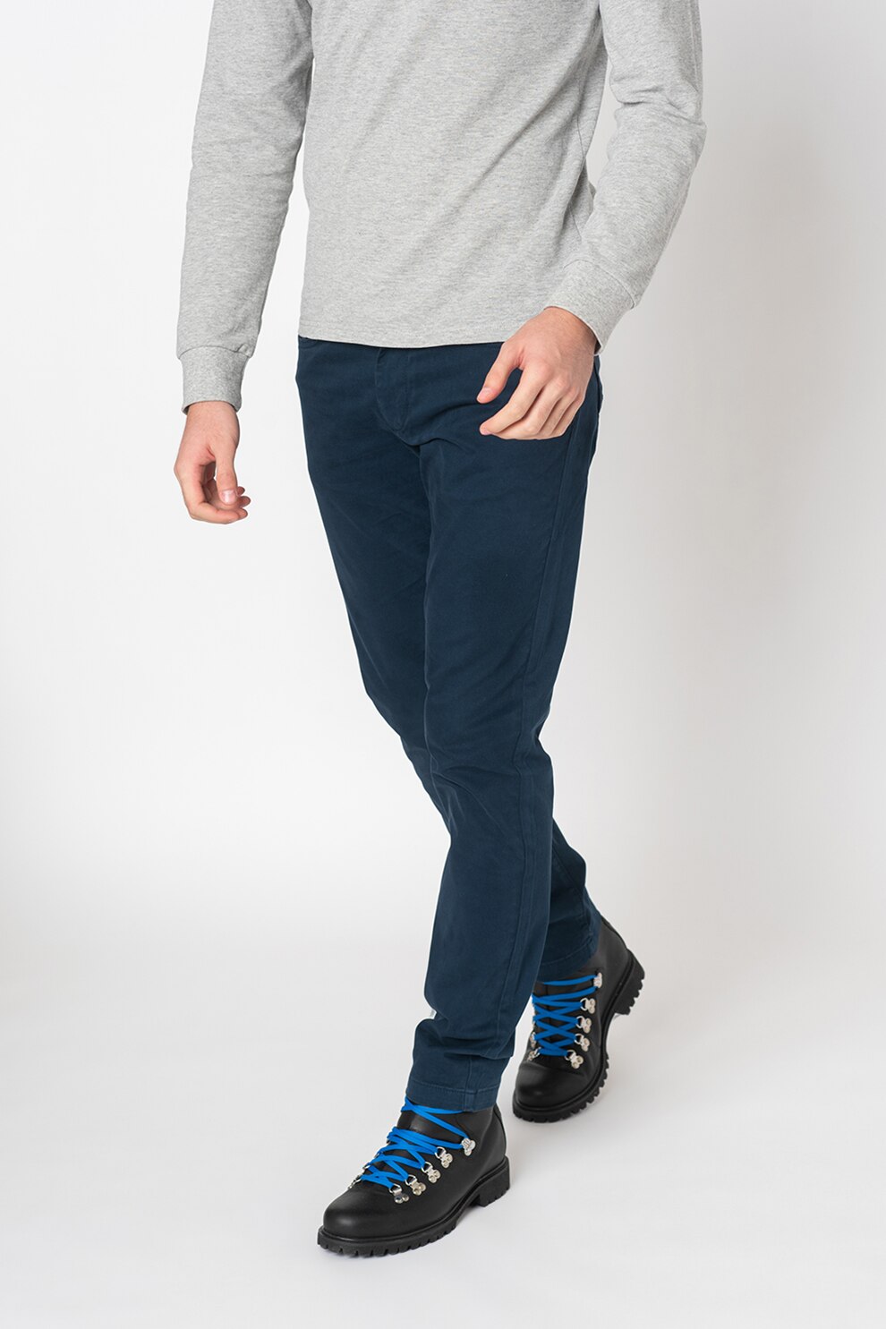 Lumberjack, Pantaloni slim fit cu 5 buzunare, Bleumarin
