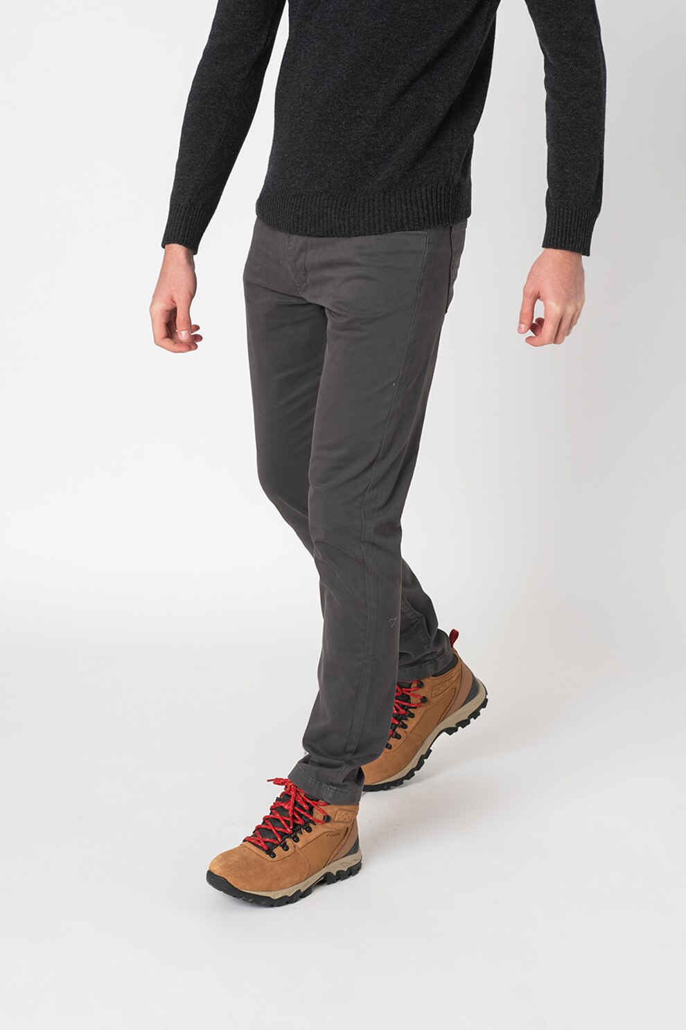 Lumberjack, Pantaloni slim fit cu 5 buzunare, Gri inchis