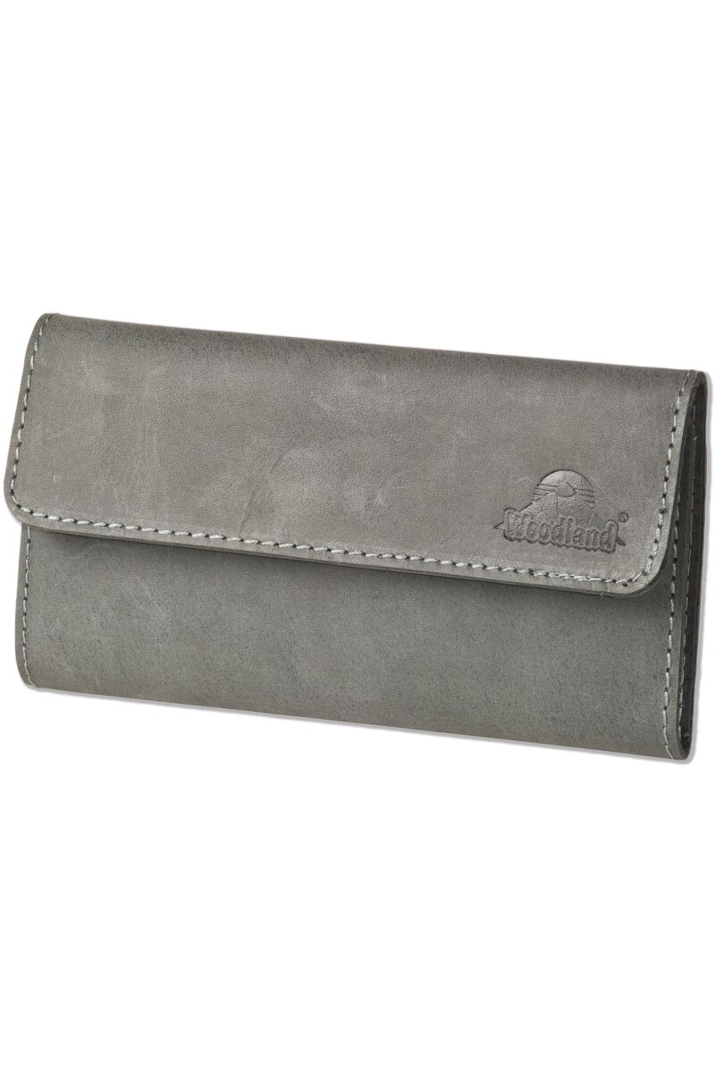 Portofel dama Woodland, Piele naturala, 18.4x9.5x2 cm, Negru