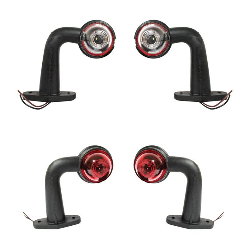 Set 4 lampi laterale, de gabarit cu LED 24V rosu-alb PVC dur