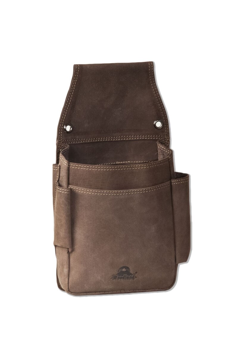 Toc portofel Woodland, 15x26x5 cm, Piele naturala bivol, Maro inchis