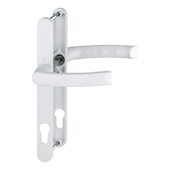 Maner usa exterior, interior Kale cu sild pentru cilindru, material aluminiu, tamplarie pvc, culoare alb, 25X85 mm Maner usa exterior, interior Kale cu sild pentru cilindru, material aluminiu, tamplarie pvc, culoare alb, 25X85 mm