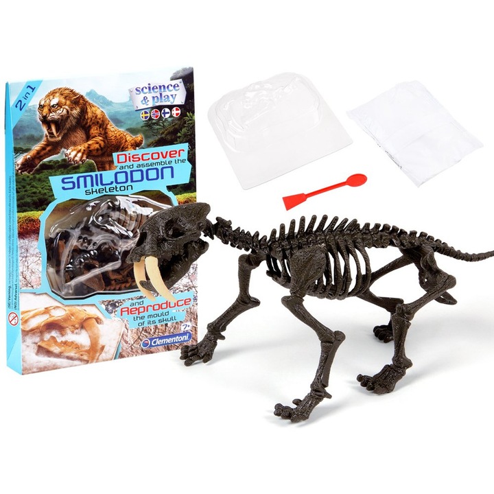 Set constructie schelet tigru, Clementoni, Maro inchis