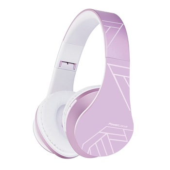 Casti Audio Bluetooth, PowerLocus P2 Over-Ear HD Stereo pliabile cu optiune AUXmicro SD / TF, FM microfon incorporat pentru iPhone, Android, Laptop, PC Alb/Violet Casti Audio Bluetooth, PowerLocus P2 Over-Ear HD Stereo pliabile cu optiune AUXmicro SD / TF, FM microfon incorporat pentru iPhone, Android, Laptop, PC Alb/Violet