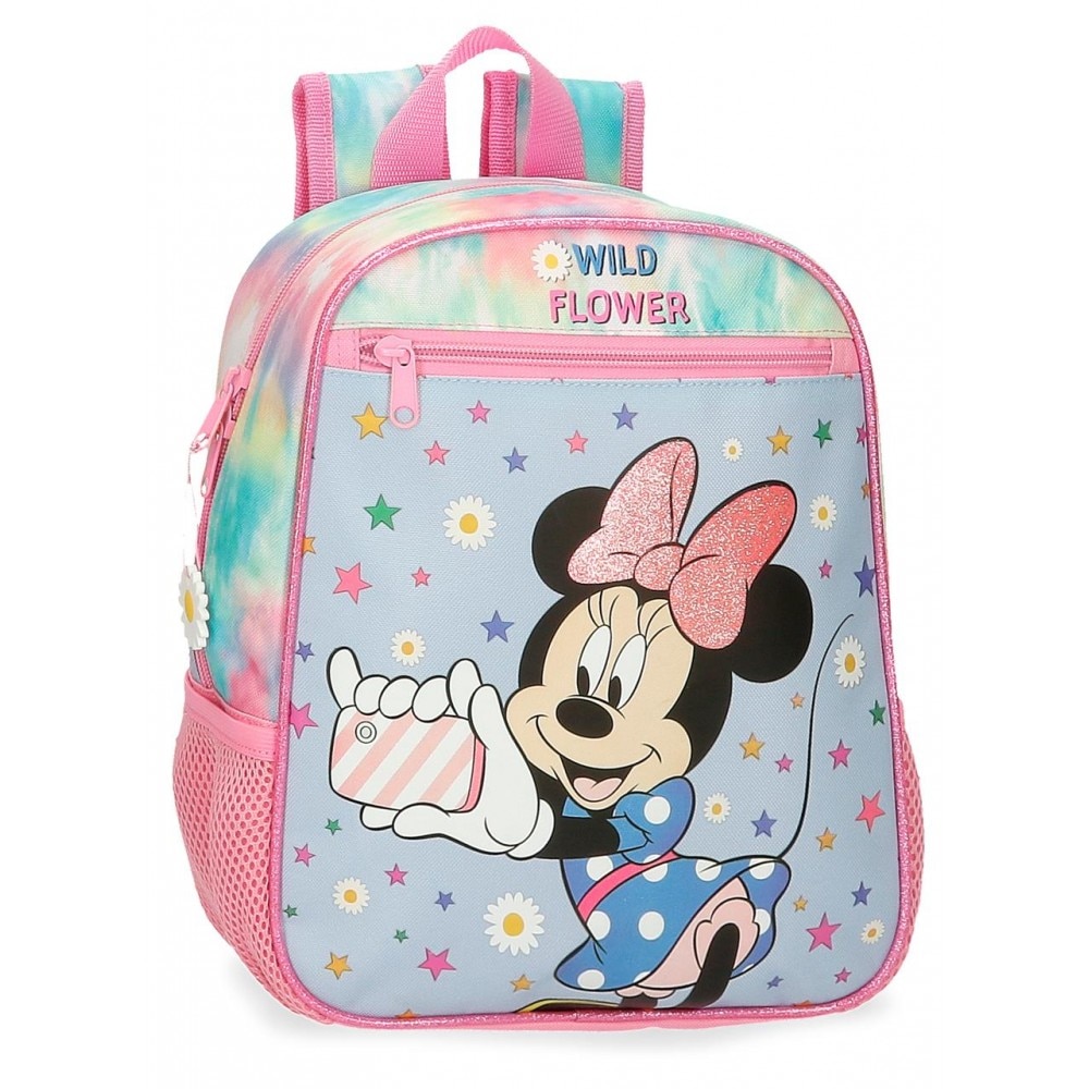 Ghiozdan gradinita fete Minnie Wild Flower, multicolor, 23x28x10 cm