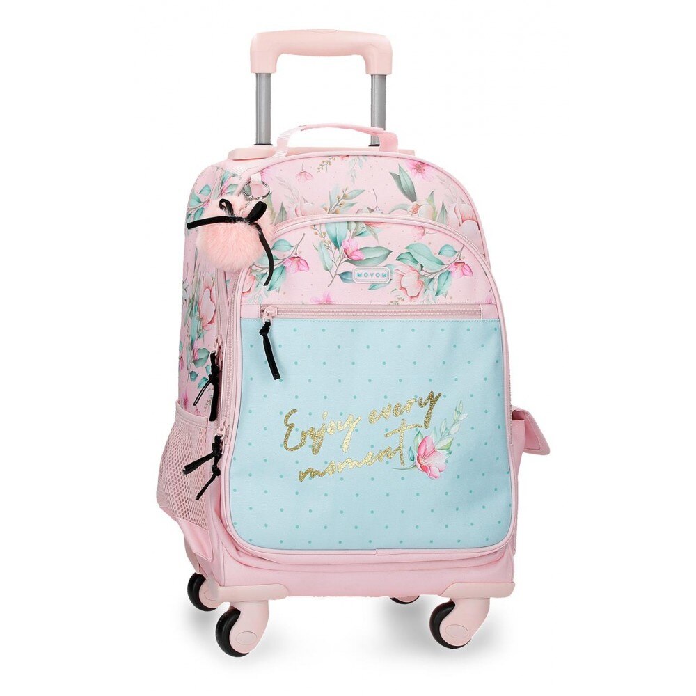 Rucsac Troler fete Movom Enjoy Every Moment, multicolor, 33x44x21 cm