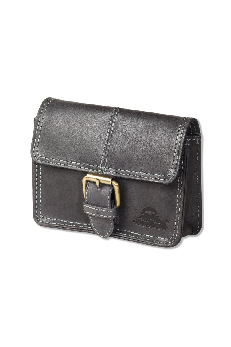 Geanta curea Woodland, Catarama, Piele naturala bivol, Negru