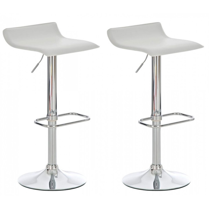 Set 2 scaune de bar BHM Germany, Don, Alb