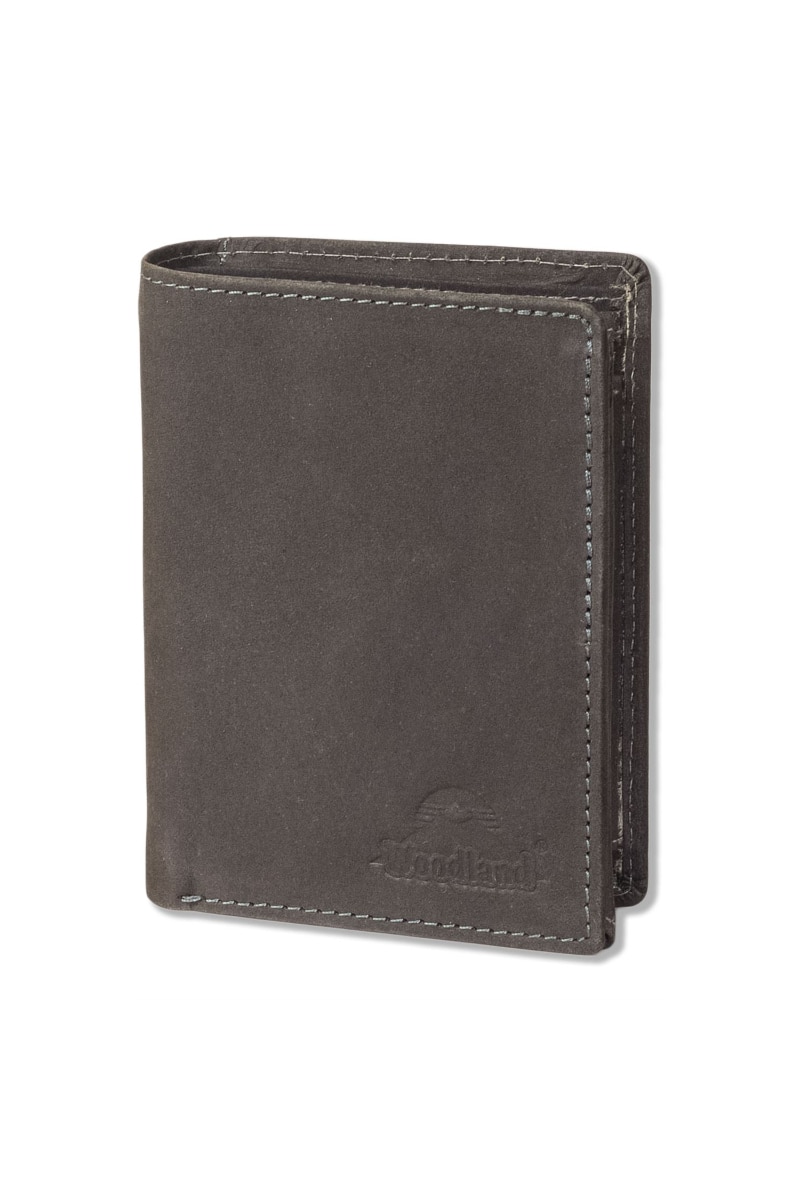 Portofel barbati Woodland, Protectie RFID/NFC, Piele naturala, Negru