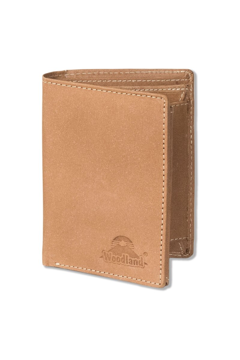 Portofel barbati Woodland, Protectie RFID/NFC, Piele naturala, Cognac