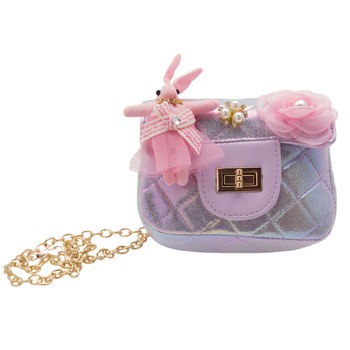 Geanta pentru copii, Lila cu iepuras si floricica - BRS407 Geanta pentru copii, Lila cu iepuras si floricica - BRS407