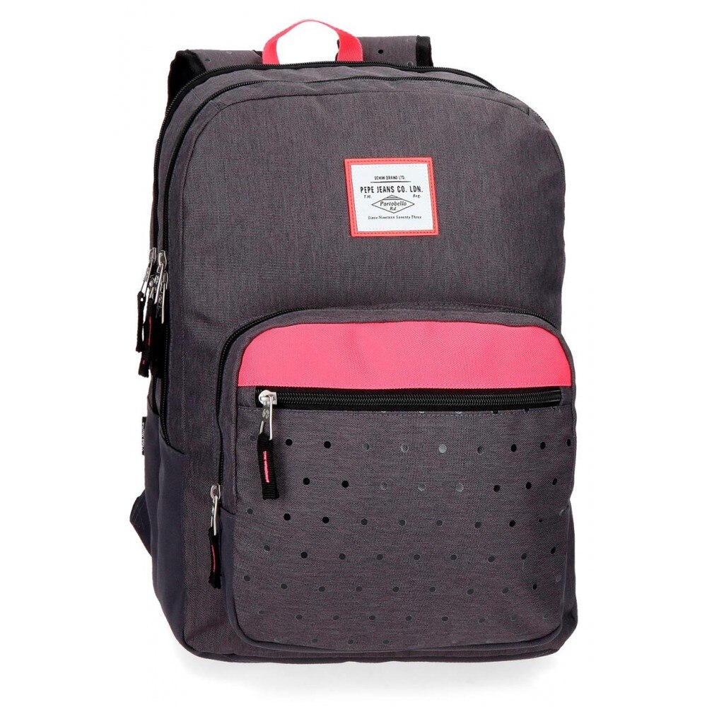 Rucsac casual 2 compartimente Pepe Jeans Molly, gri, 30.5x44x15 cm