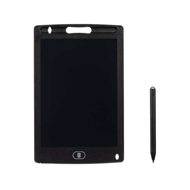 Tableta grafica cu ecran LCD de scris sau desenat, cu pix si buton de stergere, negru, 8.5 inch