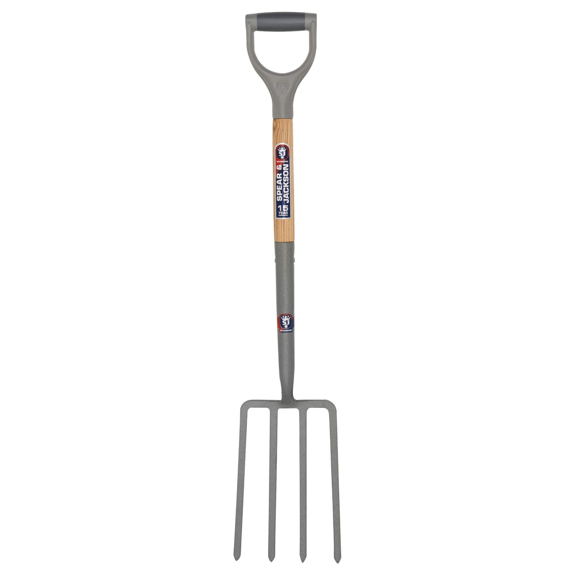 Furca sapat cu 4 coarne otel carbon, coada lemn, maner D plastic, Spear & Jackson Neverbend