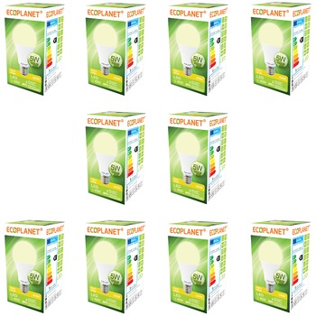 Set 10 buc - Bec LED Ecoplanet, E27, 5W (40W), 450 LM, F, lumina calda 3000K, Mat Set 10 buc - Bec LED Ecoplanet, E27, 5W (40W), 450 LM, F, lumina calda 3000K, Mat