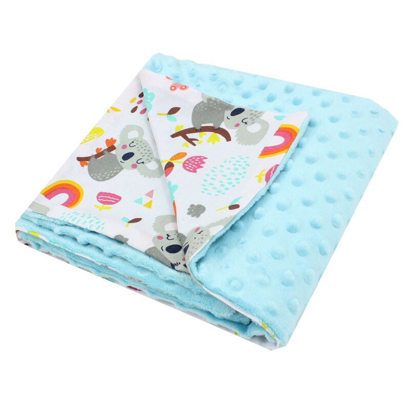 Paturica minky turcoaz, ursulet Koala, 76 x 100 cm