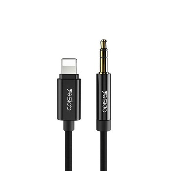 Cablu Adaptor Audio Lightning la Aux Jack 3.5mm, Yesido YAU-17, 1m, Negru Cablu Adaptor Audio Lightning la Aux Jack 3.5mm, Yesido YAU-17, 1m, Negru