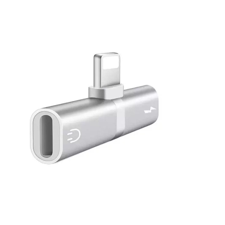 Adaptor lightning SIKS® pentru iOS cu port incarcare si casti