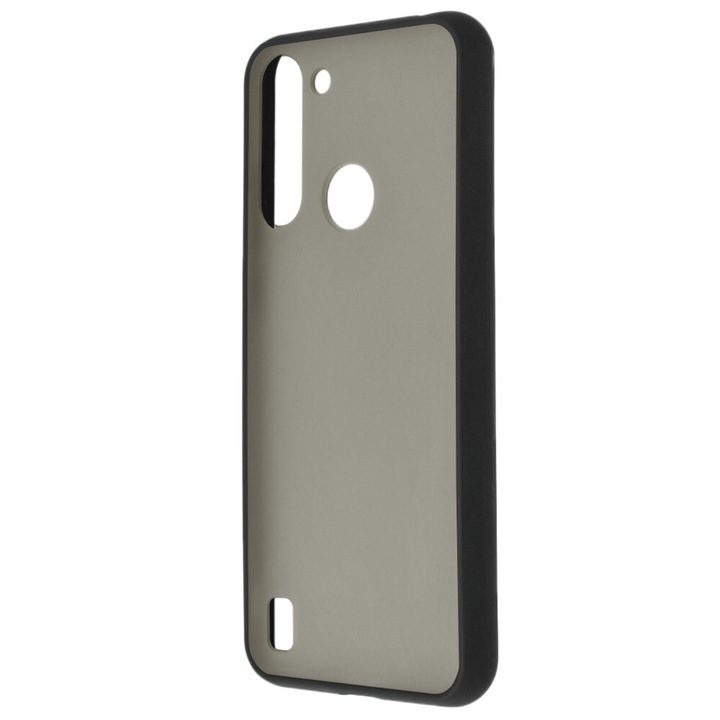 Защитен калъф за Motorola Moto G8, силикон TPU, Optim IAO Tech Protection, модерен опушен дизайн, черен