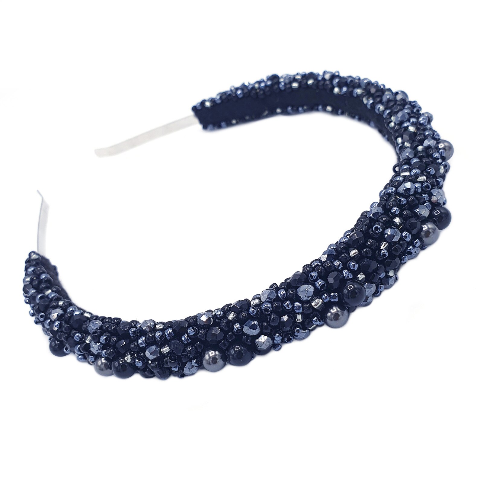 Coronita par, Secret, Zia Fashion, negru-argintiu, handmade