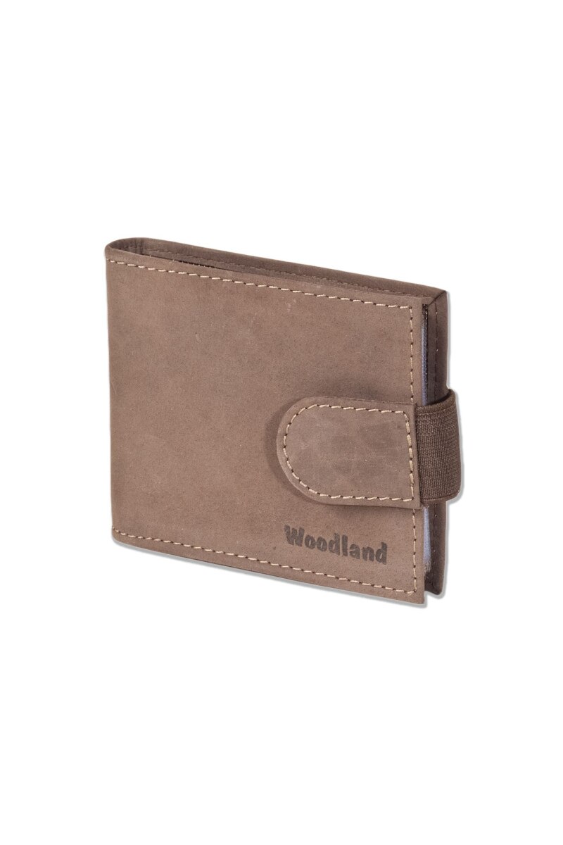 Husa carduri Woodland, 20 compartimente, 10.2x8x1 cm, Piele naturala, Maro inchis
