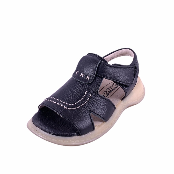 Детски сандали Chippo Kids 303-23-28, Естествена кожа, Черен, Матово черно