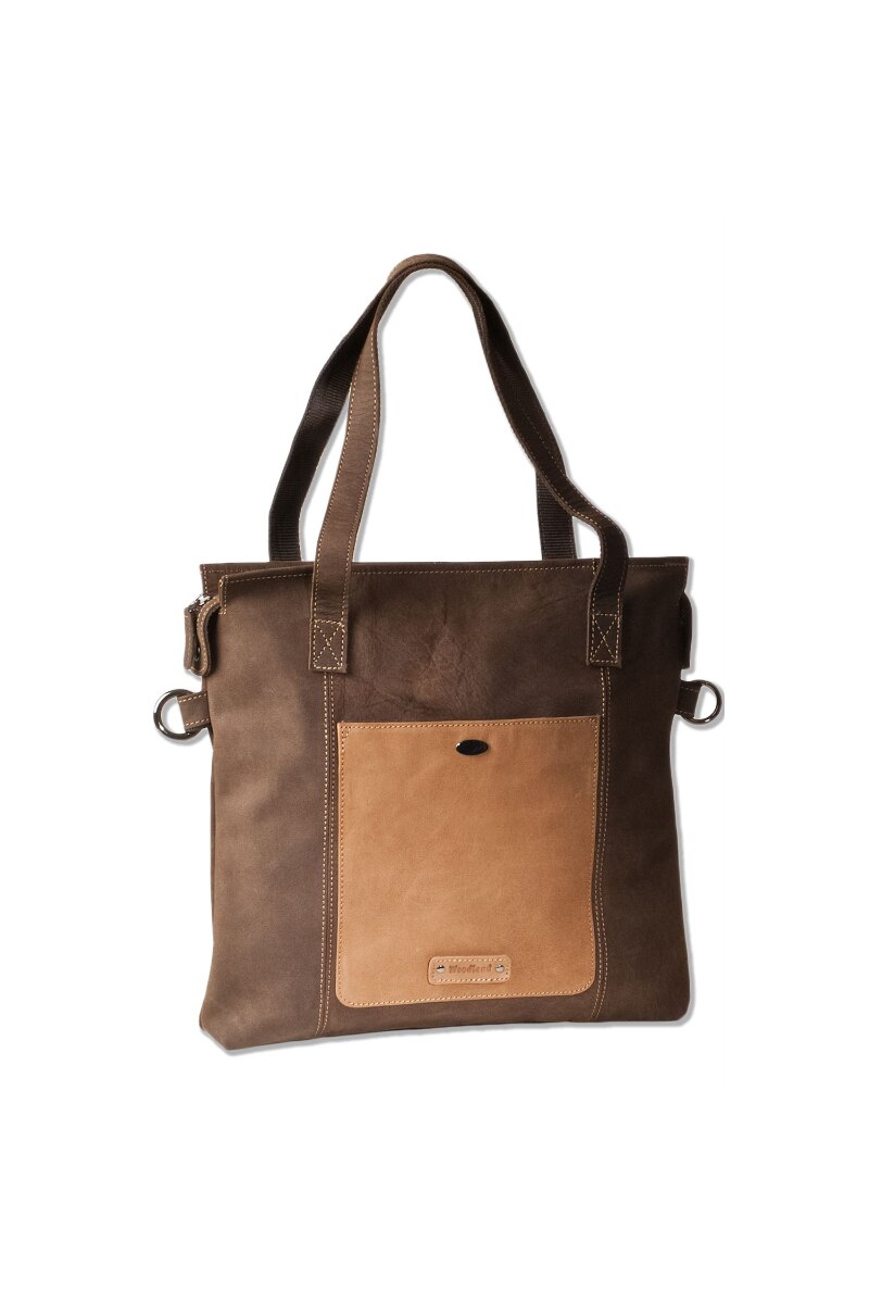 Geanta de umar Woodland, 36x35x8 cm, Piele naturala, Maro inchis