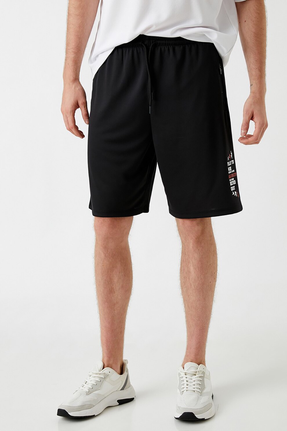 KOTON, Pantaloni scurti cu talie ajustabila, Negru, S