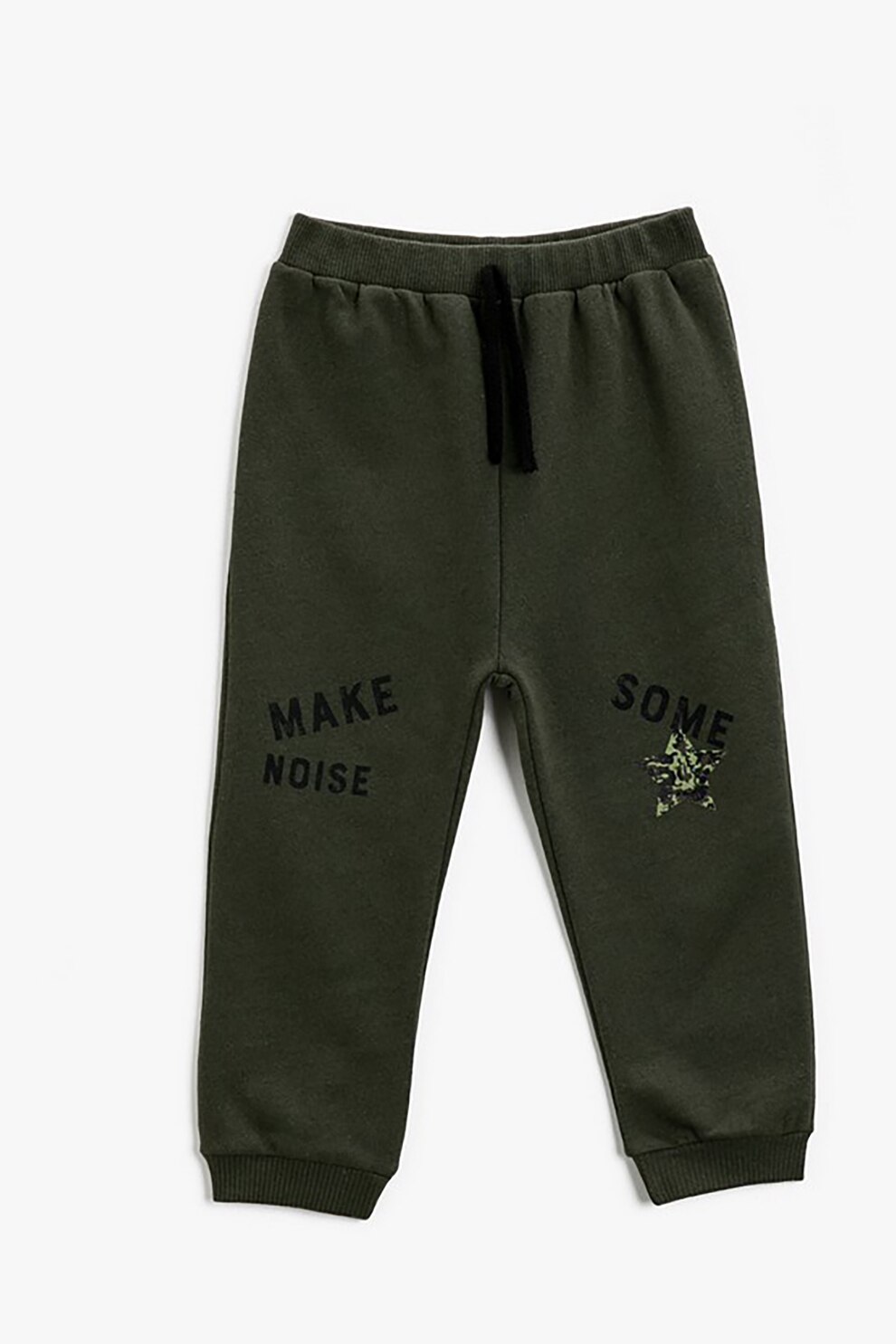 KOTON, Pantaloni sport cu snur in talie, Verde militar