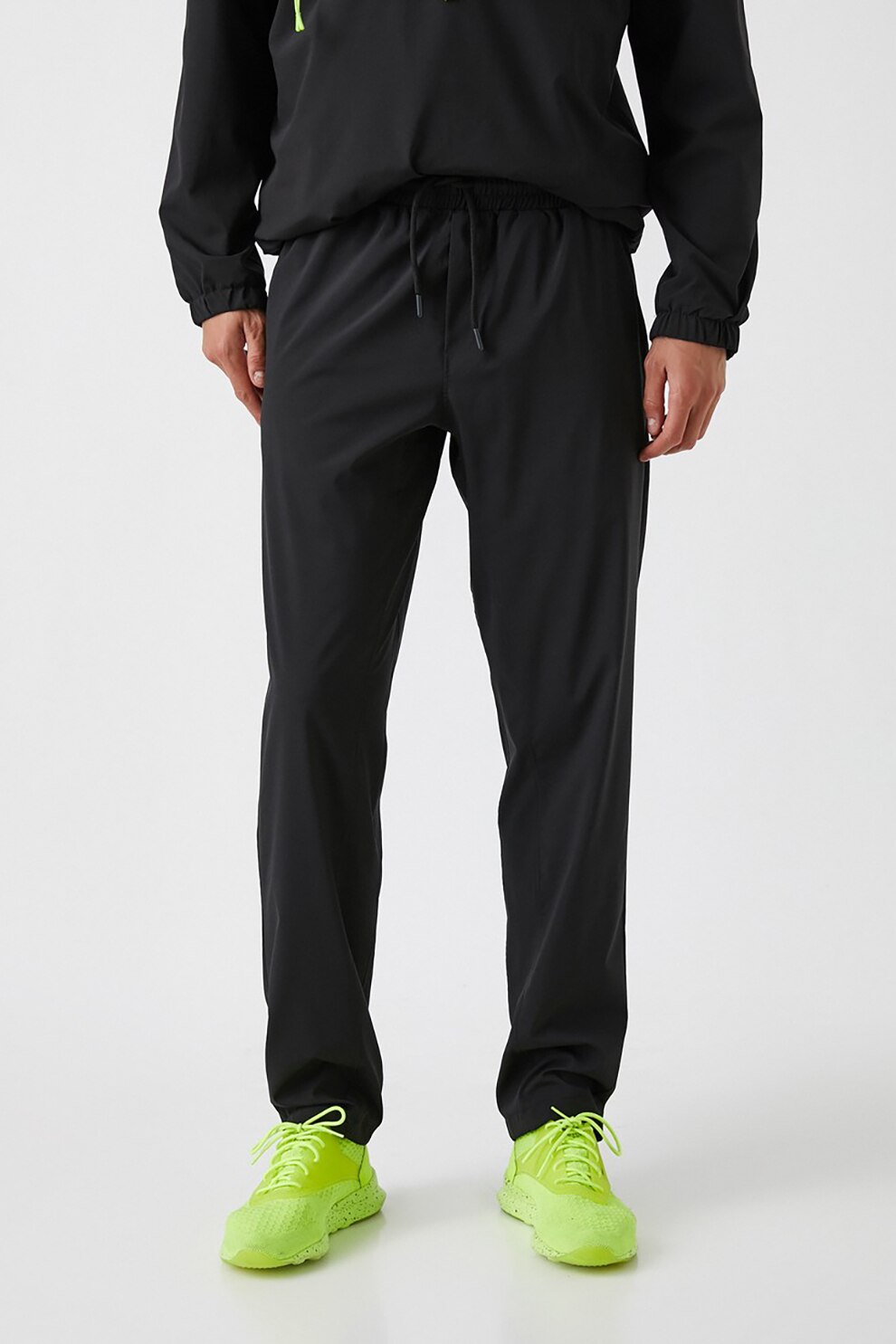 KOTON, Pantaloni sport cu snur in talie si buzunare laterale, Negru
