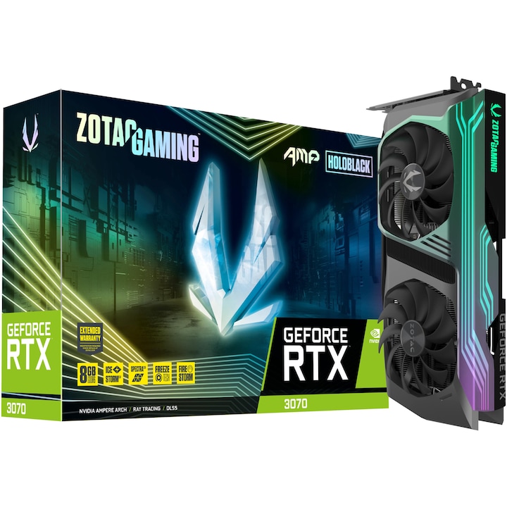 Placa video ZOTAC GAMING GeForce® RTX™ 3070 AMP Holo LHR, 8GB GDDR6, 256-bit