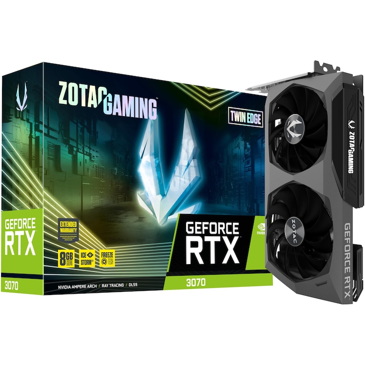 Видео карта ZOTAC GAMING GeForce® RTX™ 3070 Twin Edge LHR, 8GB GDDR6, 256-bit
