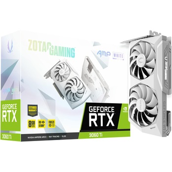 Placa video ZOTAC GAMING GeForce® RTX™ 3060 Ti AMP White Edition LHR, 8GB GDDR6, 256-bit Placa video ZOTAC GAMING GeForce® RTX™ 3060 Ti AMP White Edition LHR, 8GB GDDR6, 256-bit