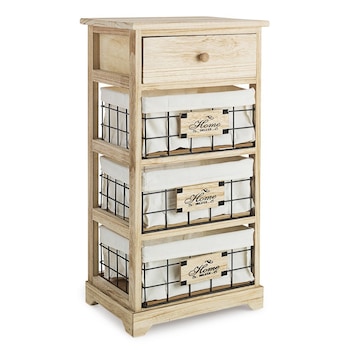 Comoda 1 sertar 3 cosuri din metal si lemn natur Home Deluxe 37 cm x 27 cm x 73 h Comoda 1 sertar 3 cosuri din metal si lemn natur Home Deluxe 37 cm x 27 cm x 73 h