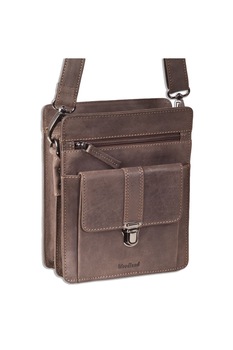 Geanta de umar Woodland, 18x22x9 cm, Piele naturala bivol, Maro inchis Geanta de umar Woodland, 18x22x9 cm, Piele naturala bivol, Maro inchis