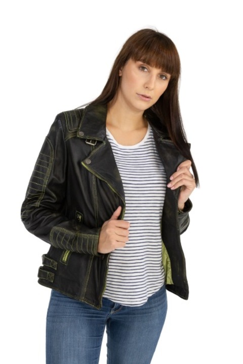 Geaca de piele Viktoria CBL, Verde