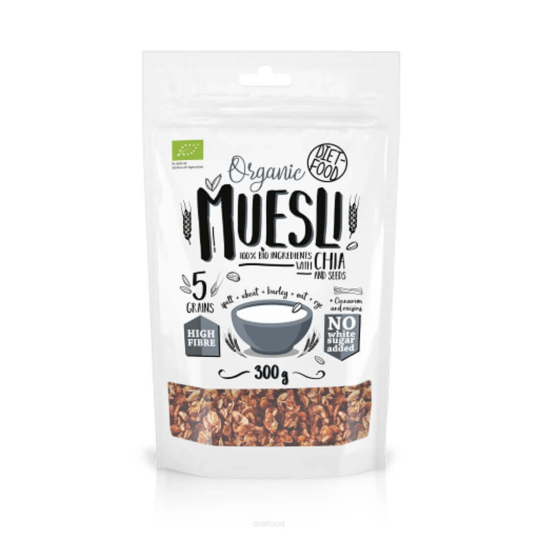Muesli cu seminte de chia bio Diet Food, 300 g