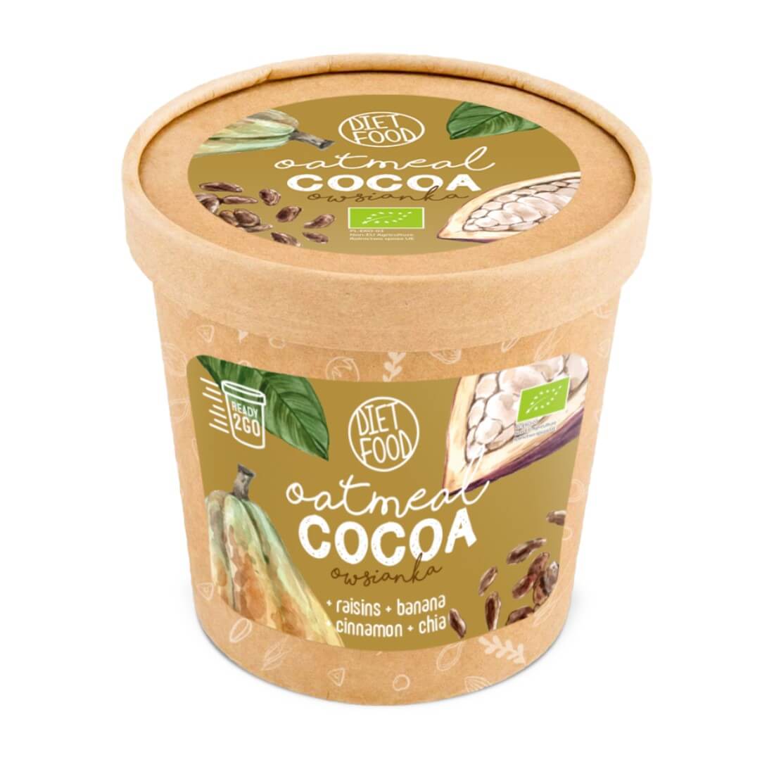 Terci de ovaz cu cacao bio, Diet Food, Ready 2 Go, 70 g