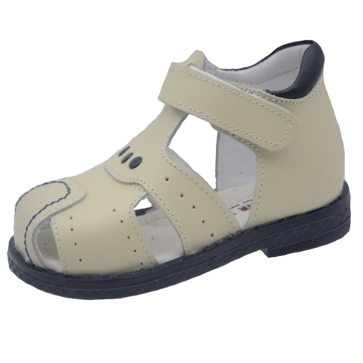 Ортопедични кожени сандали за момче Small Foot SMFT9B-20, Бежови 59162