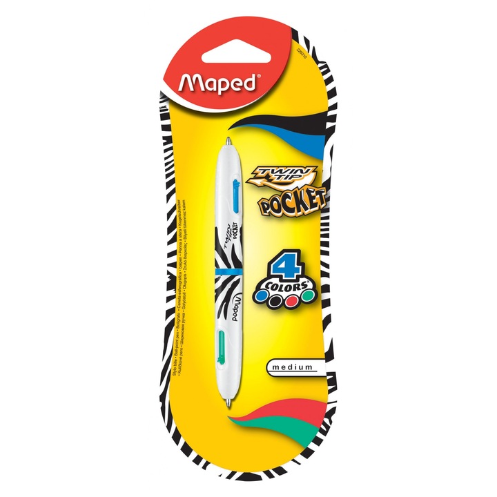 Химикалка MAPED Twin Tip Мини, 4 цвята