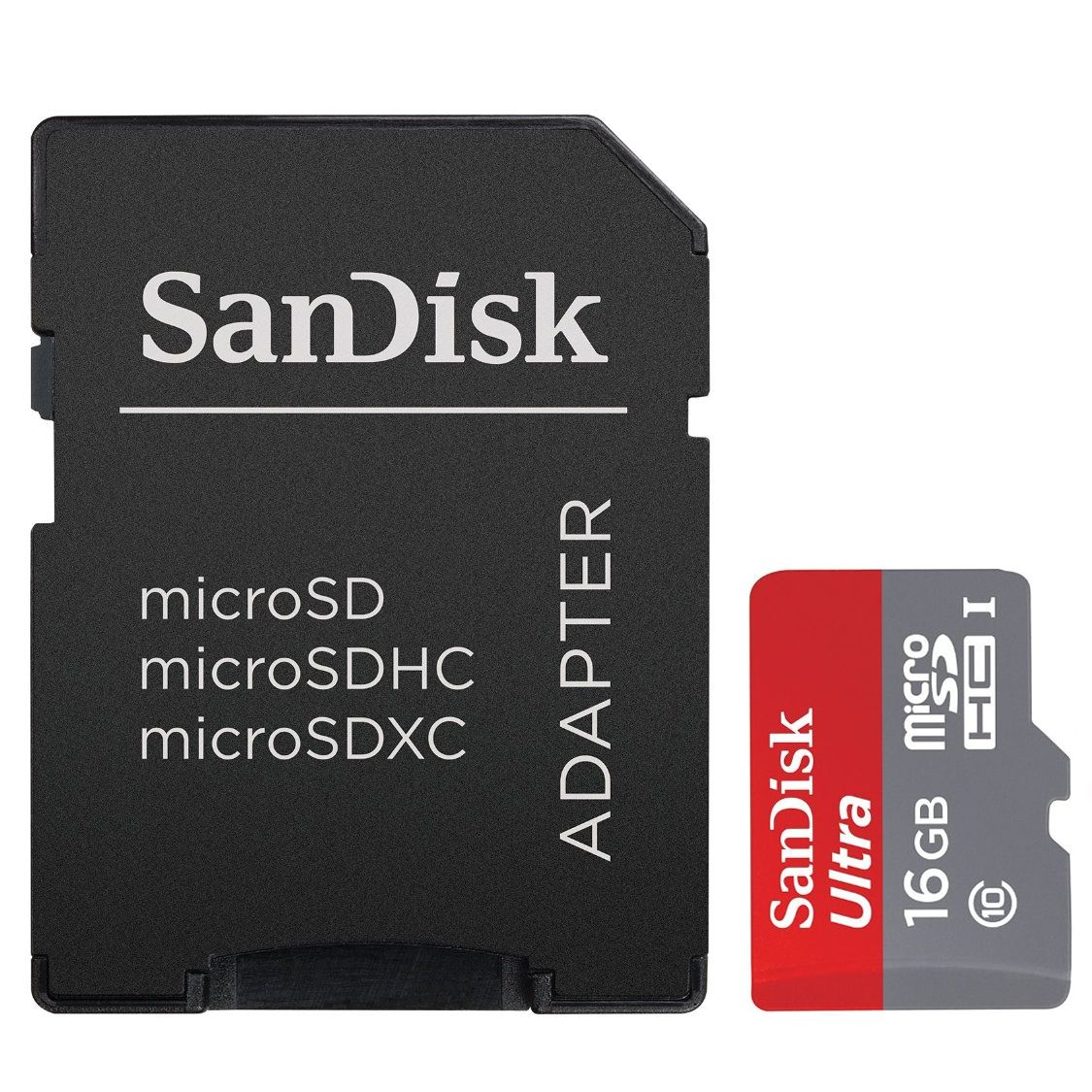 Card de memorie SanDisk Ultra MicroSDHC, 16GB, UHS-I, Class 10 + Adaptor