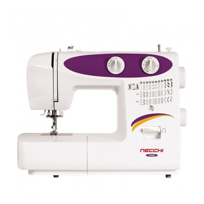 Masina de cusut mecanica Necchi N86, Overlock, Alb/Mov