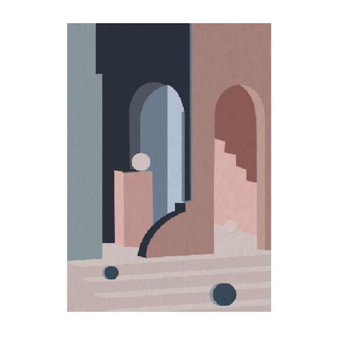 Poliészter szőnyeg, 120X160 cm, sokszínű, skandináv mintás, 11-es típus