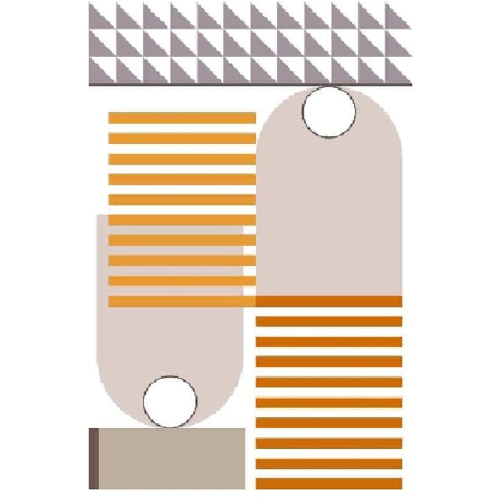 Poliészter szőnyeg, 120X160 cm, sokszínű, skandináv mintás, 10-es típus