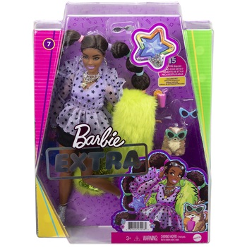 Papusa Barbie Extra Style - Green furry Papusa Barbie Extra Style - Green furry