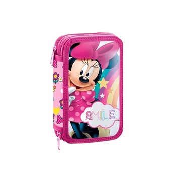 Penar echipat, Minnie Mouse, Smile, roz, 2 compartimente, 29 piese Penar echipat, Minnie Mouse, Smile, roz, 2 compartimente, 29 piese