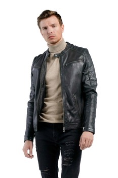 Geaca de piele Mark CBL, 58 EU, Negru Geaca de piele Mark CBL, 58 EU, Negru